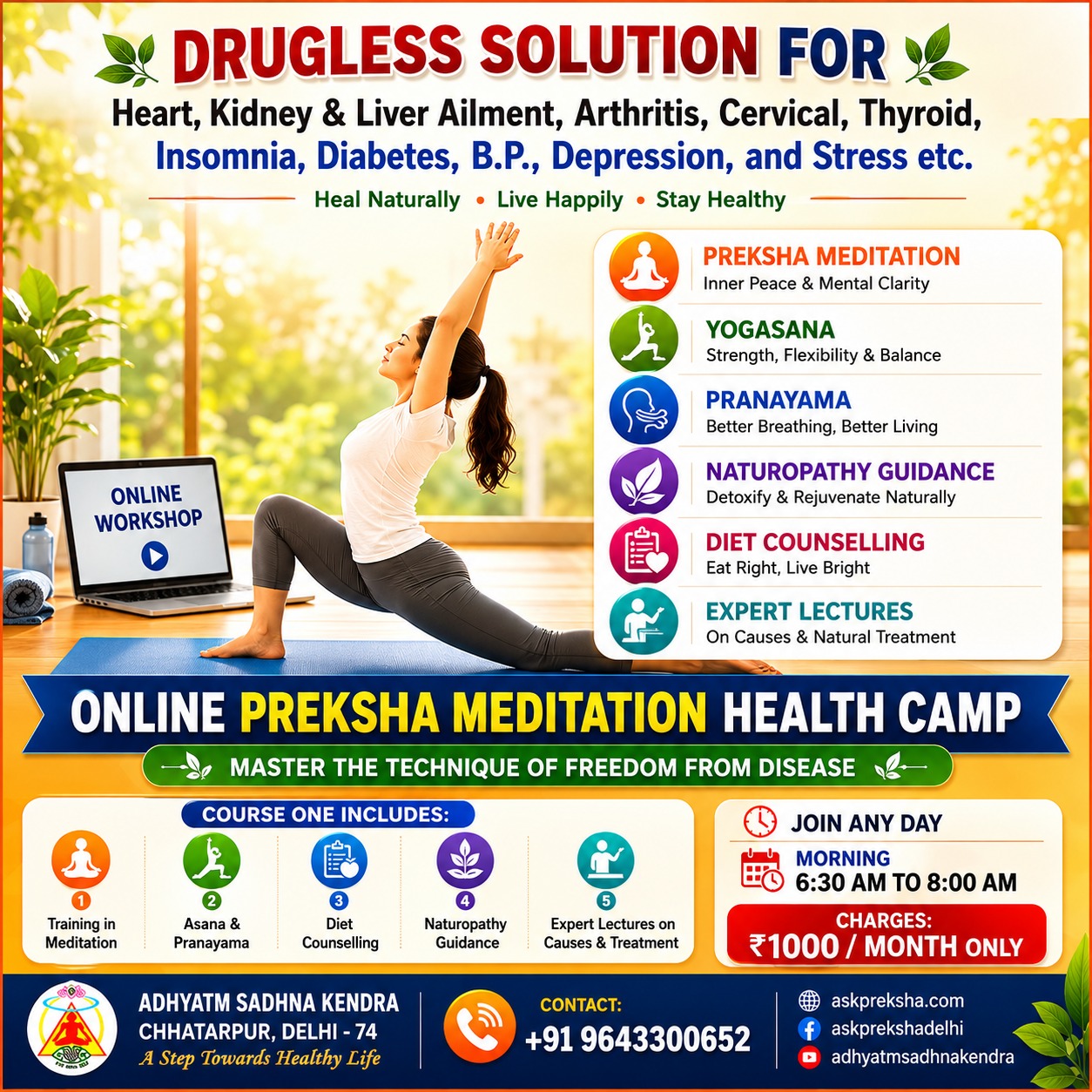 Online Preksha Meditation Health Camp (Daily)